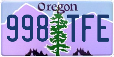 OR license plate 998TFE