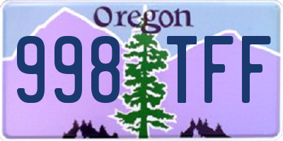 OR license plate 998TFF