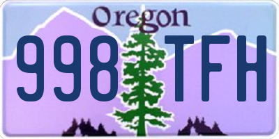 OR license plate 998TFH
