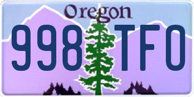 OR license plate 998TFO