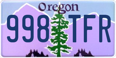 OR license plate 998TFR