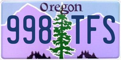 OR license plate 998TFS
