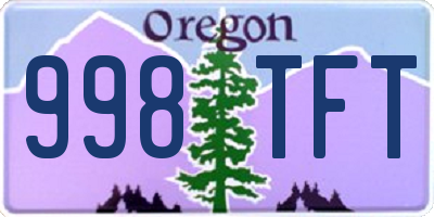 OR license plate 998TFT