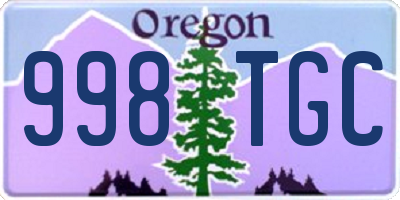 OR license plate 998TGC