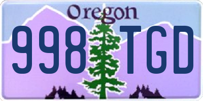 OR license plate 998TGD