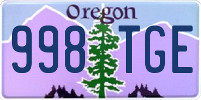 OR license plate 998TGE