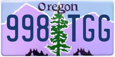 OR license plate 998TGG