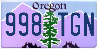 OR license plate 998TGN