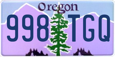 OR license plate 998TGQ