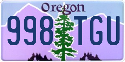 OR license plate 998TGU