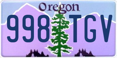 OR license plate 998TGV