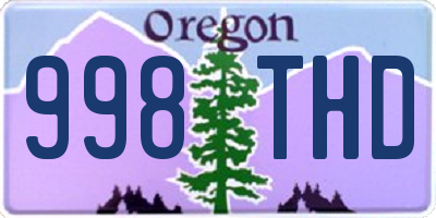 OR license plate 998THD