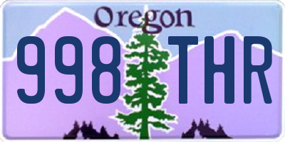 OR license plate 998THR