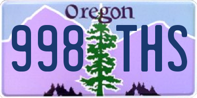 OR license plate 998THS