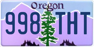 OR license plate 998THT