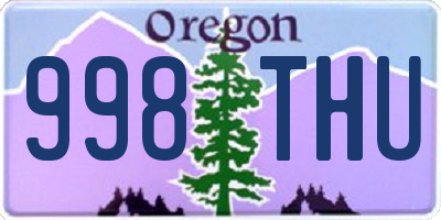 OR license plate 998THU