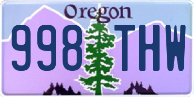 OR license plate 998THW