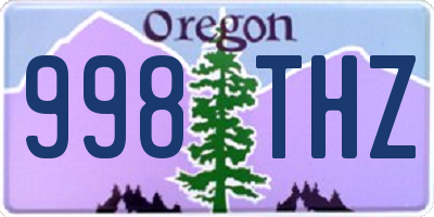 OR license plate 998THZ