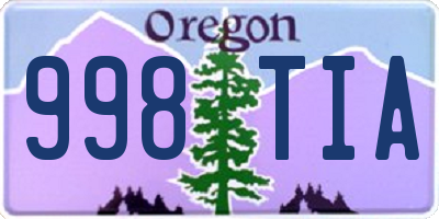 OR license plate 998TIA