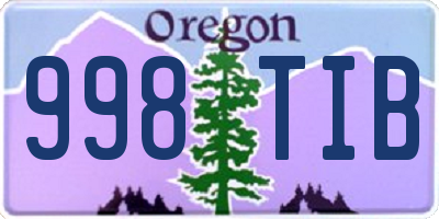 OR license plate 998TIB