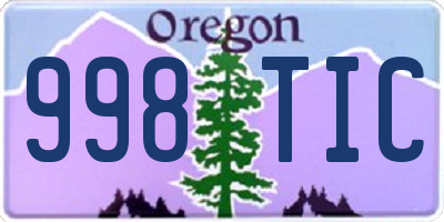 OR license plate 998TIC