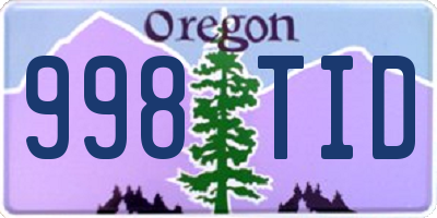 OR license plate 998TID