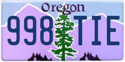 OR license plate 998TIE