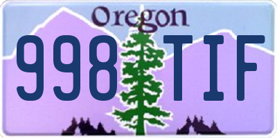 OR license plate 998TIF