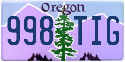 OR license plate 998TIG