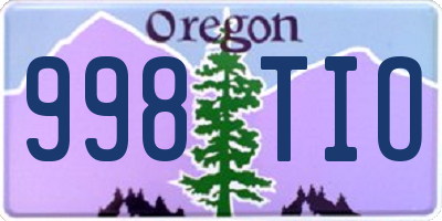 OR license plate 998TIO