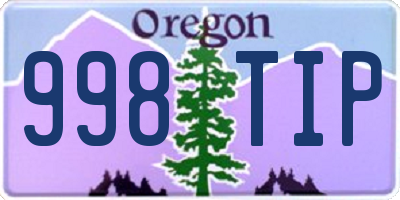 OR license plate 998TIP