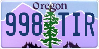 OR license plate 998TIR