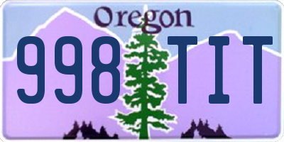 OR license plate 998TIT