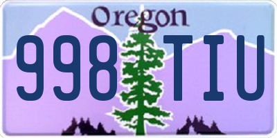 OR license plate 998TIU