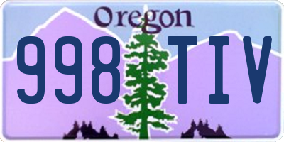 OR license plate 998TIV