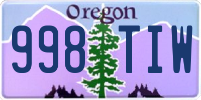 OR license plate 998TIW
