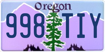 OR license plate 998TIY