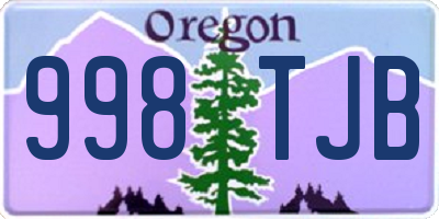 OR license plate 998TJB