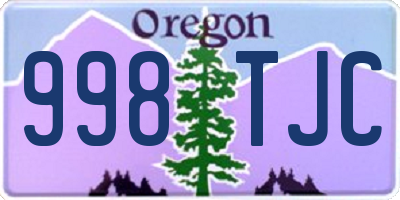 OR license plate 998TJC