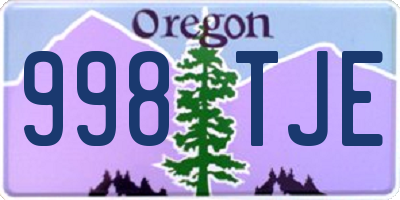 OR license plate 998TJE