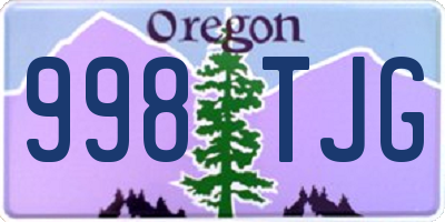 OR license plate 998TJG