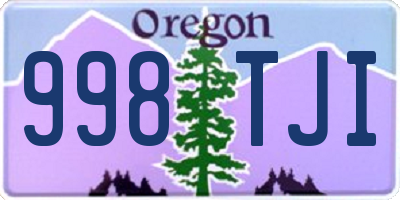 OR license plate 998TJI