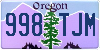 OR license plate 998TJM