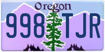 OR license plate 998TJR