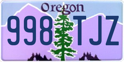 OR license plate 998TJZ