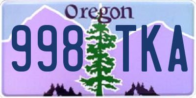 OR license plate 998TKA