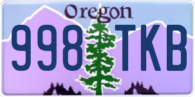 OR license plate 998TKB