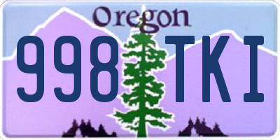 OR license plate 998TKI