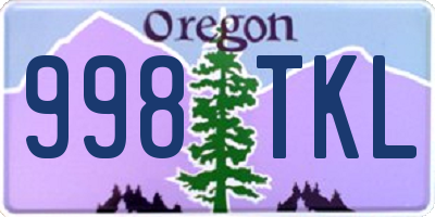OR license plate 998TKL