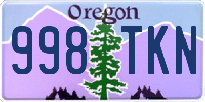 OR license plate 998TKN